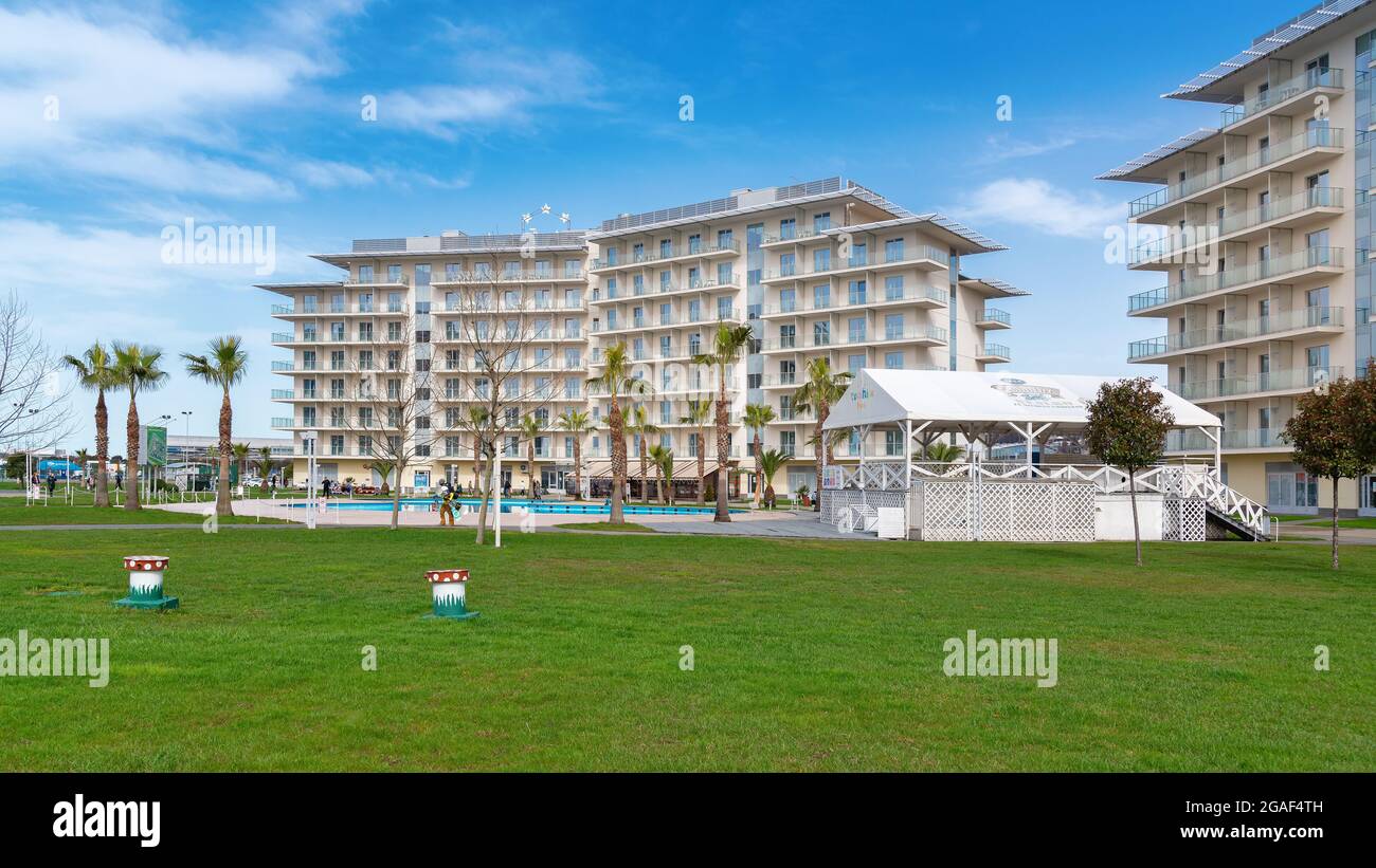 View of Sochi Park Hotel - March 22, 2021, Adler Russia Stock Photo