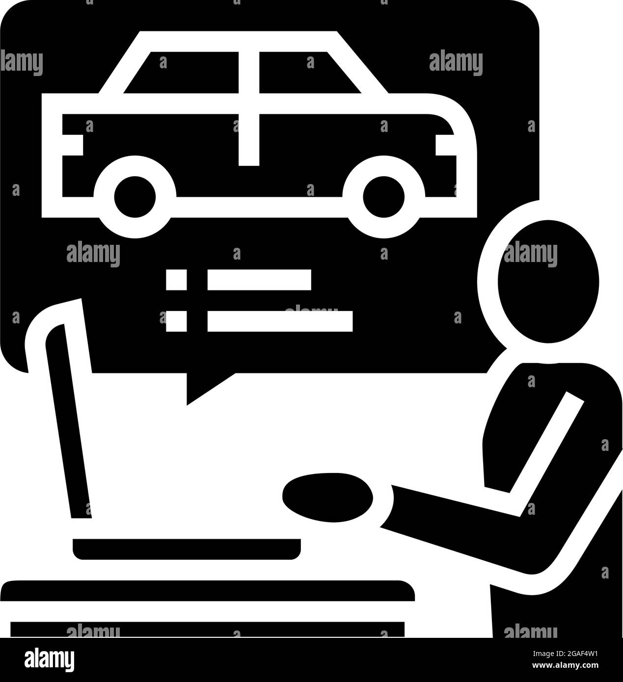 driving test preparation glyph icon vector illustration Stock Vector