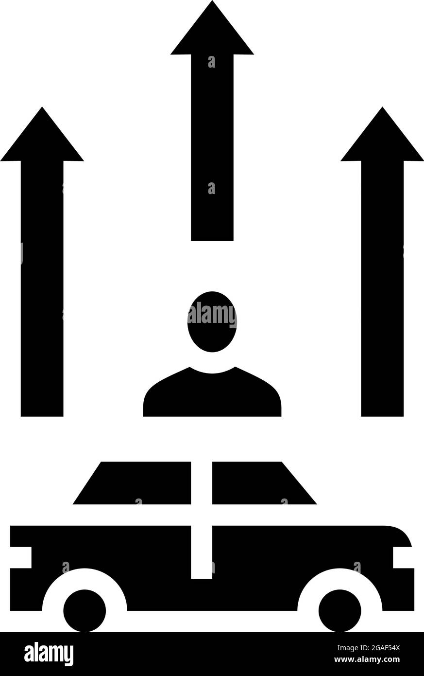 mature driver improvement course glyph icon vector illustration Stock Vector