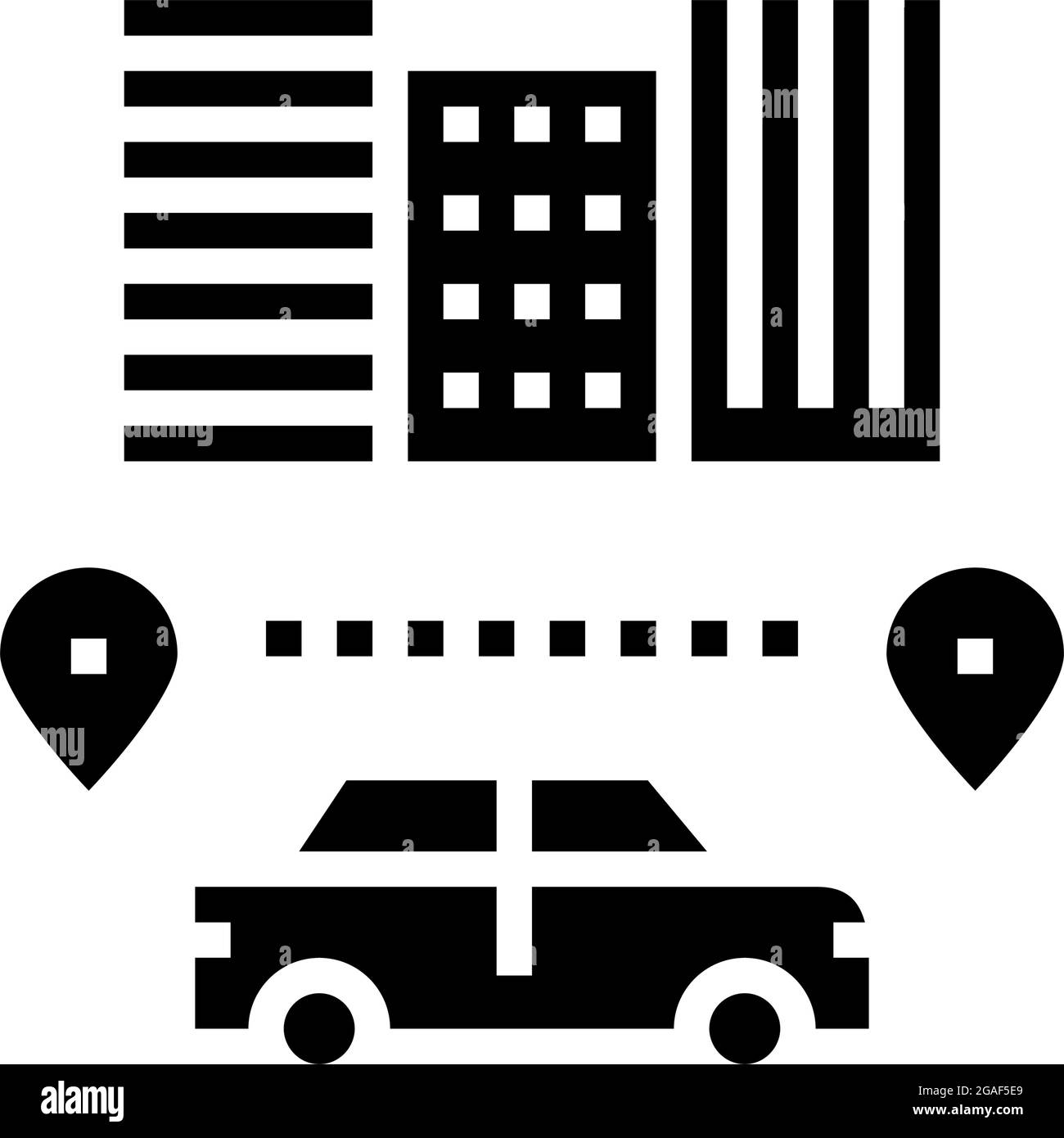 routes driving school glyph icon vector illustration Stock Vector