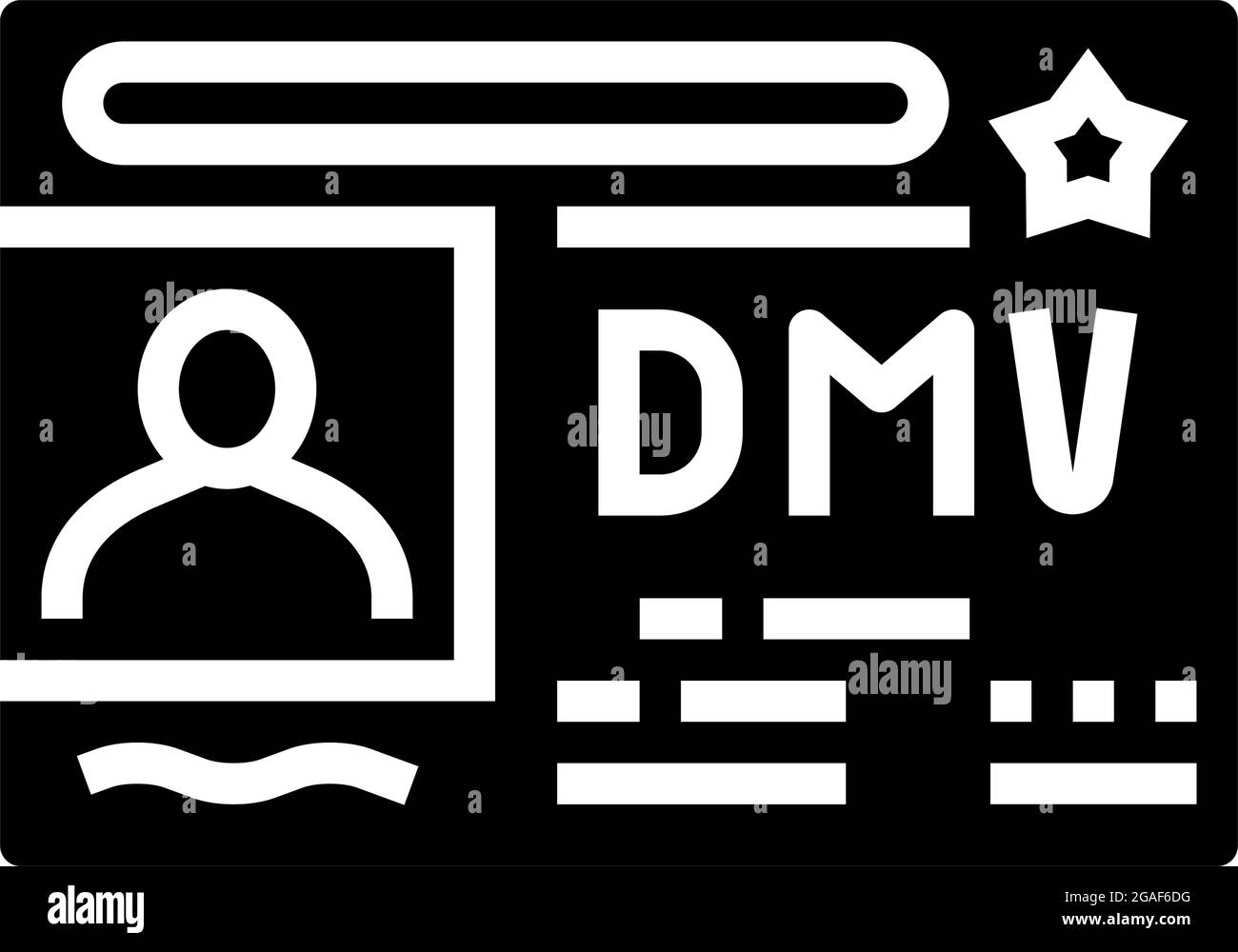 dmv driver license requirements glyph icon vector illustration Stock Vector
