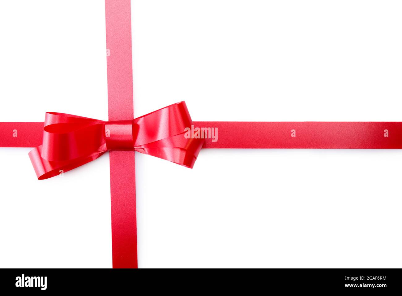 Red ribbon bow isolated on white background Stock Photo - Alamy