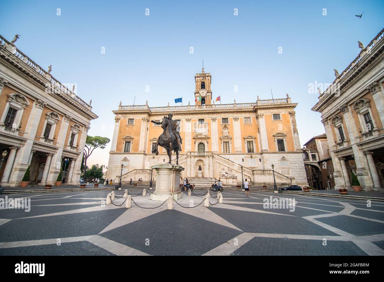Rome, Italy - Juny, 2021: The Piazza del Campidoglio on Capitoline Hill ...