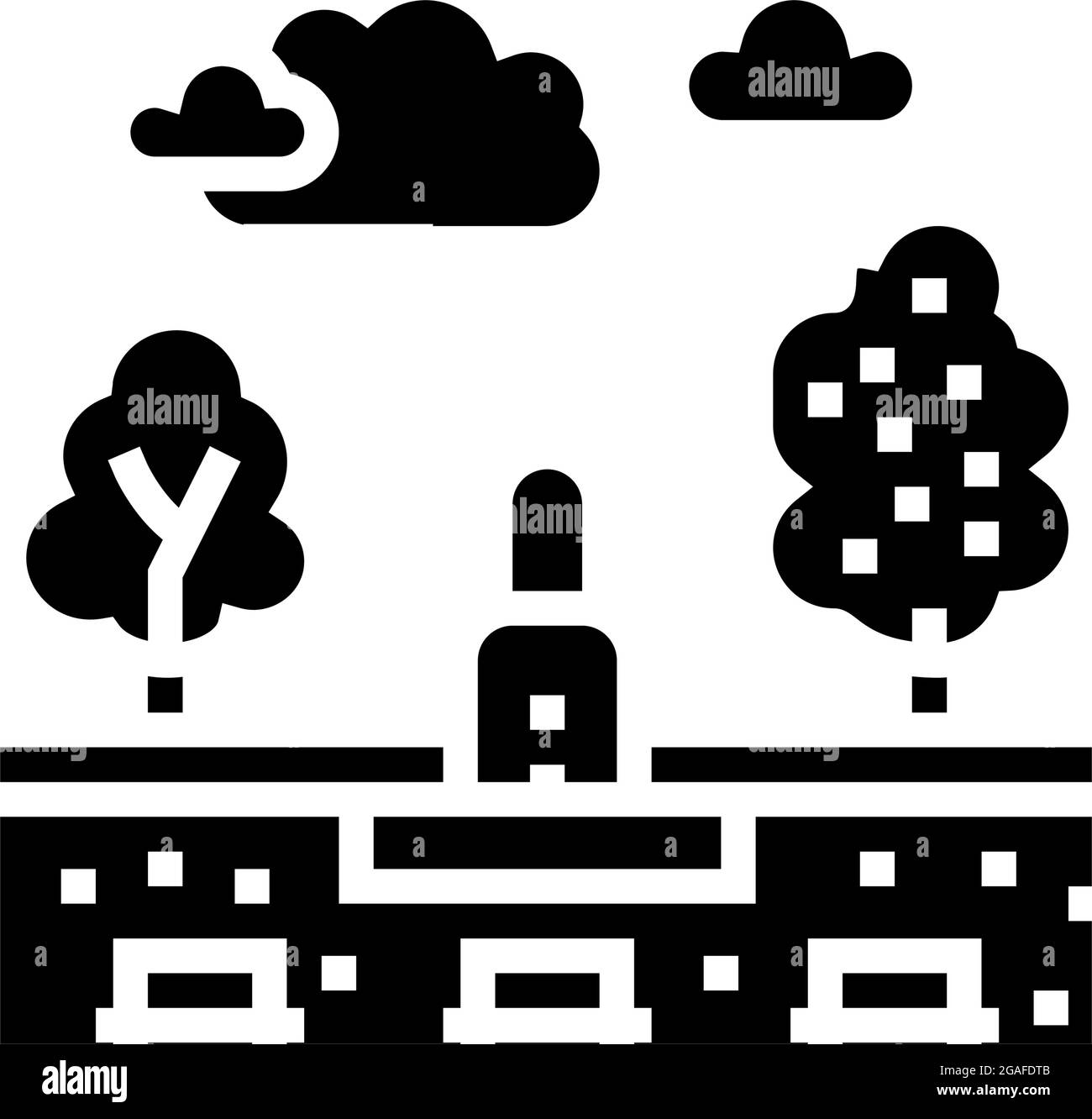 city park land glyph icon vector illustration Stock Vector Image & Art