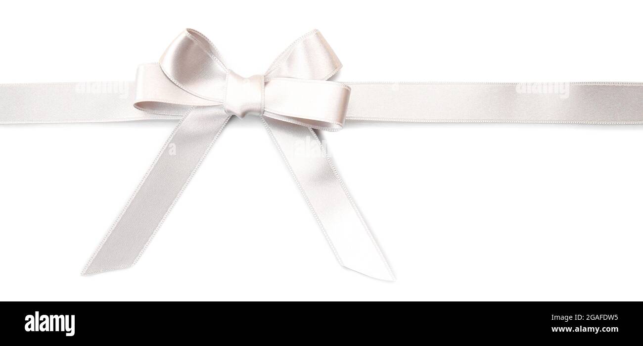 Satin ribbon bow isolated on white Stock Photo - Alamy