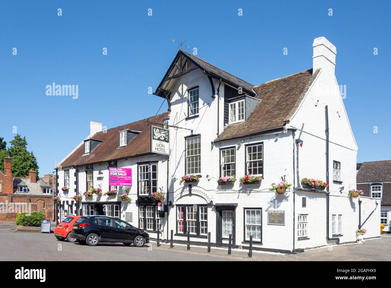 The Lion Hotel, High Street, Buckden, Cambridgeshire, England, United Kingdom Stock Photo