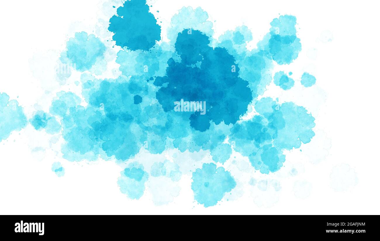watercolor background in blue color, soft pastel color splash and blotches  with fringe bleed painting in abstract clouds shapes with paper Stock Photo  - Alamy