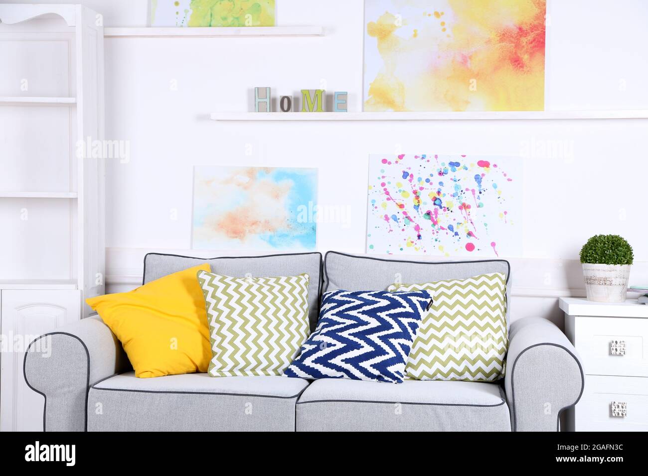 Beautiful modern living room Stock Photo - Alamy