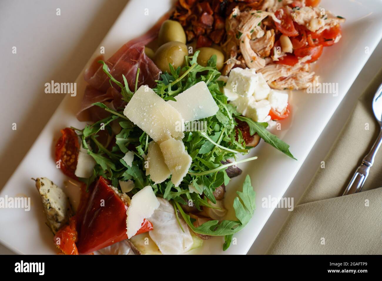 Mezze sharing platter Stock Photo