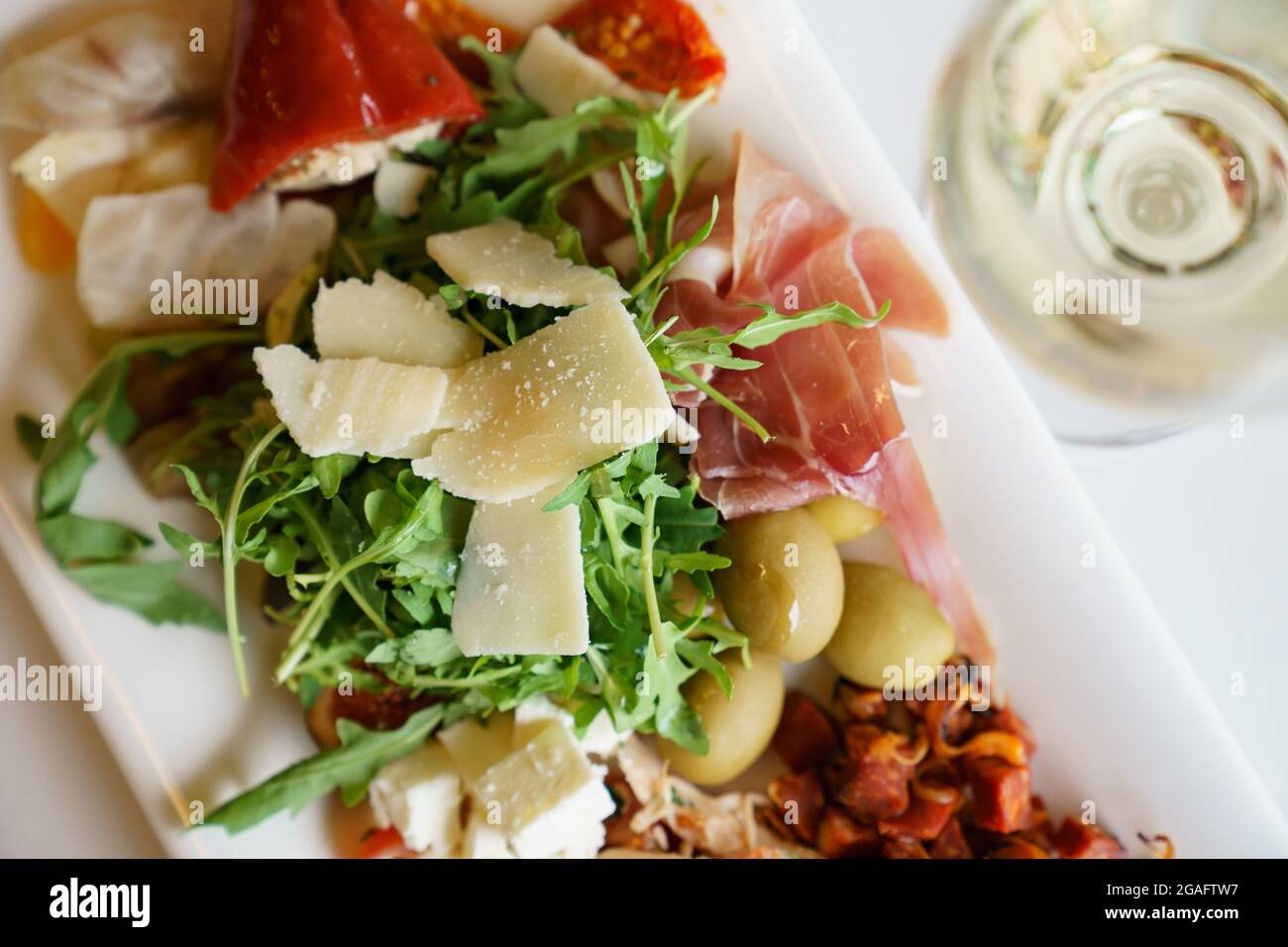 Mezze sharing platter Stock Photo