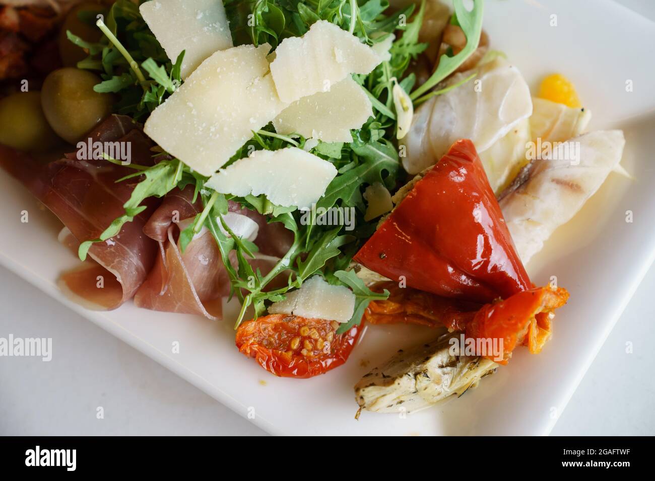 Mezze sharing platter Stock Photo