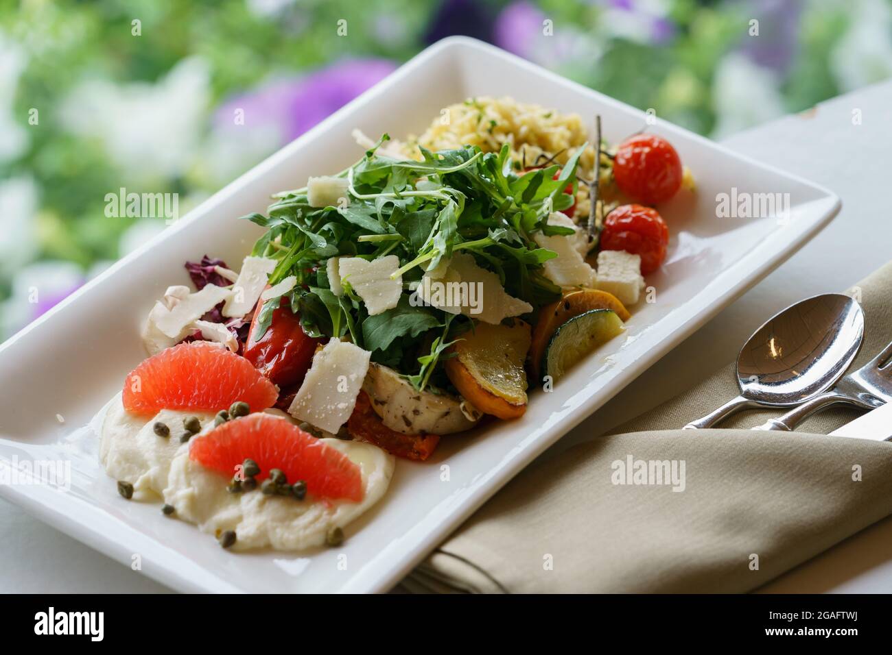 Mezze sharing platter Stock Photo