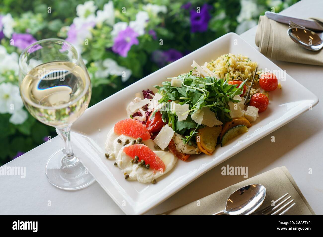 Mezze sharing platter Stock Photo