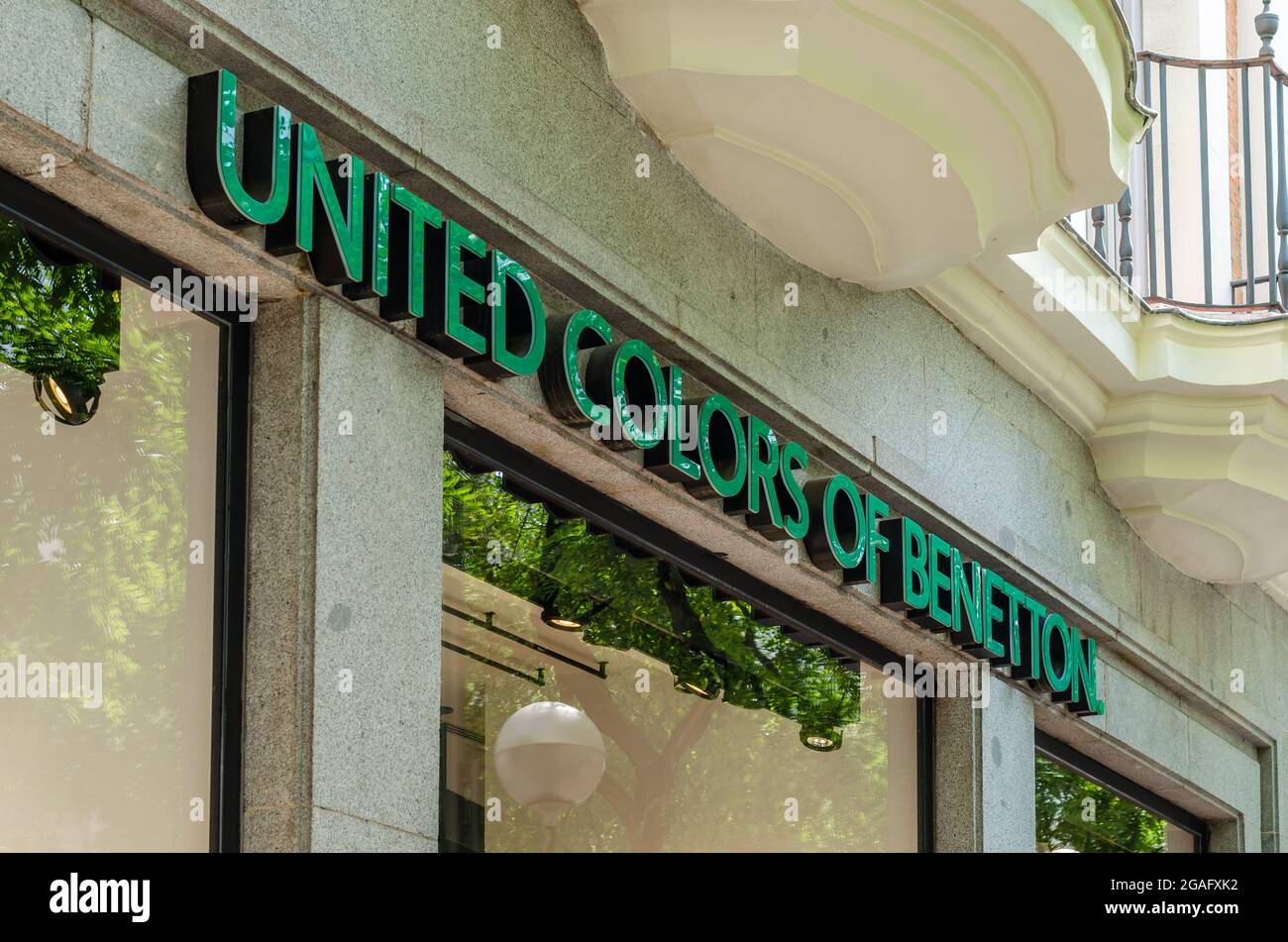 MADRID, SPAIN - JULY 23, 2021: Facade of United Colors of Benetton store in  Madrid, a global fashion brand based in Italy, founded in 1965 Stock Photo  - Alamy