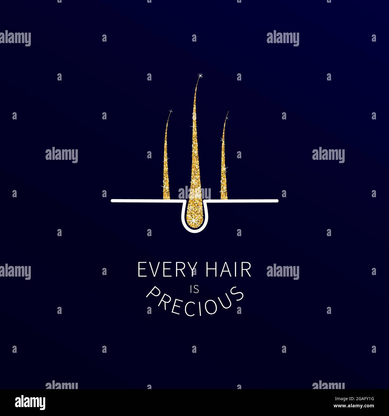 Gold hair follicle, conceptual illustration Stock Photo