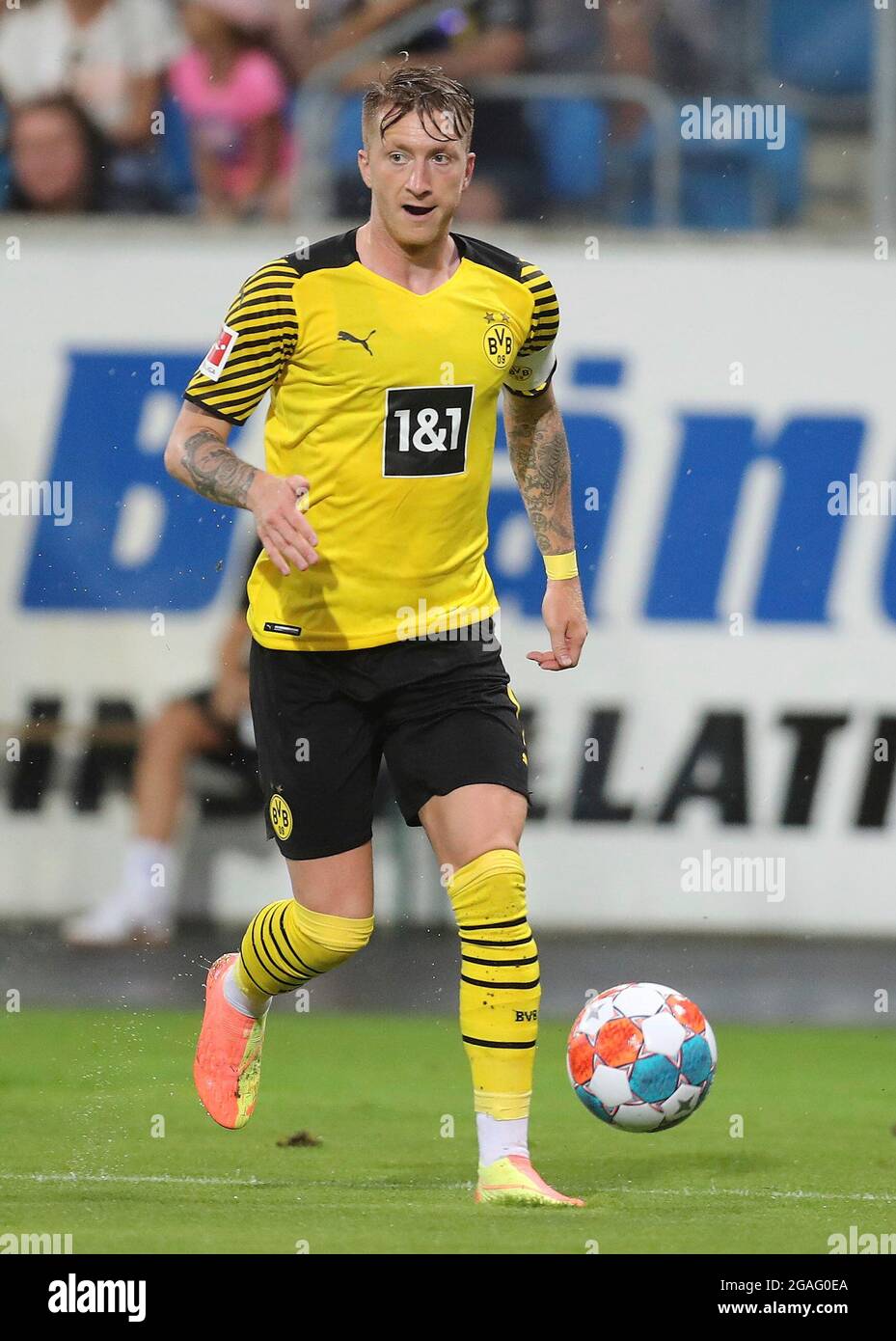 Exit, Germany. 14th July, 2022. firo : July 14th, 2022, football, 1st  Bundesliga, season 2022/2023, SC Verl - BVB, Borussia Dortmund Marco REUS,  BVB, single action Credit: dpa/Alamy Live News Stock Photo - Alamy