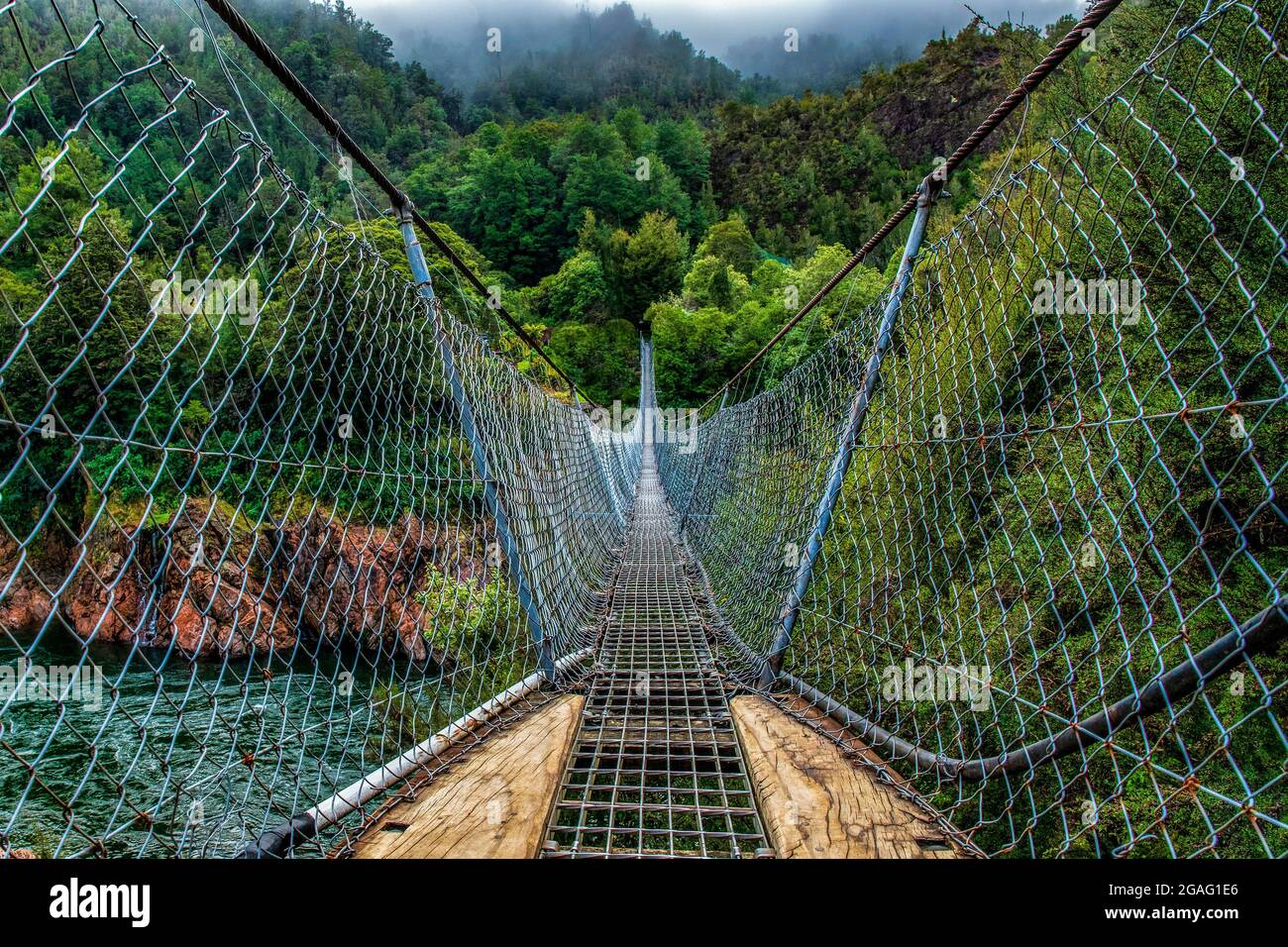 The Longest swing bridge in NZ in the Upper Buller crossing the