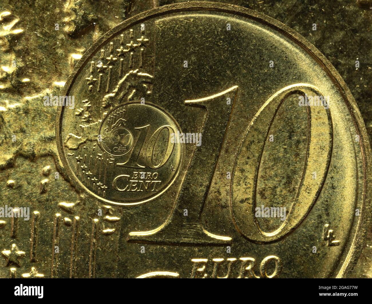 cent 10 euro coin currency europe money wealth Stock Photo - Alamy