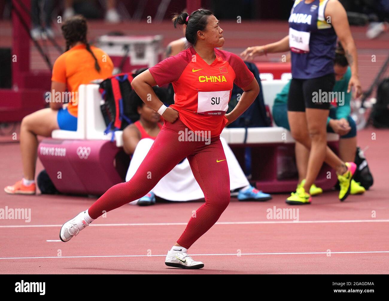 Tokyo, Japan. 31st July, 2021. Su Xinyue of China reacts during the