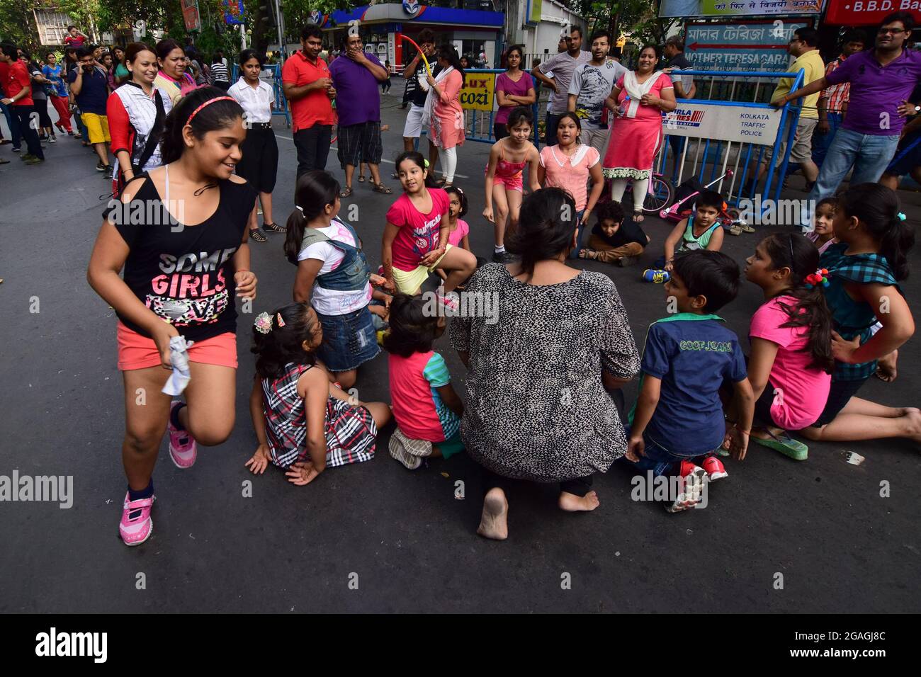 KOLKATA, WEST BENGAL, INDIA - MARCH 29TH 2015 : Children playing ...