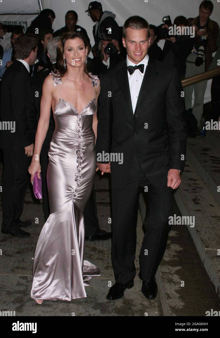 Bridget Moynahan and Tom Brady attend the Costume Institute Gala Celebrating Chanel at The Metropolitan Museum of Art in New York City on May 2, 2005.  Photo Credit: Henry McGee/MediaPunch Stock Photo