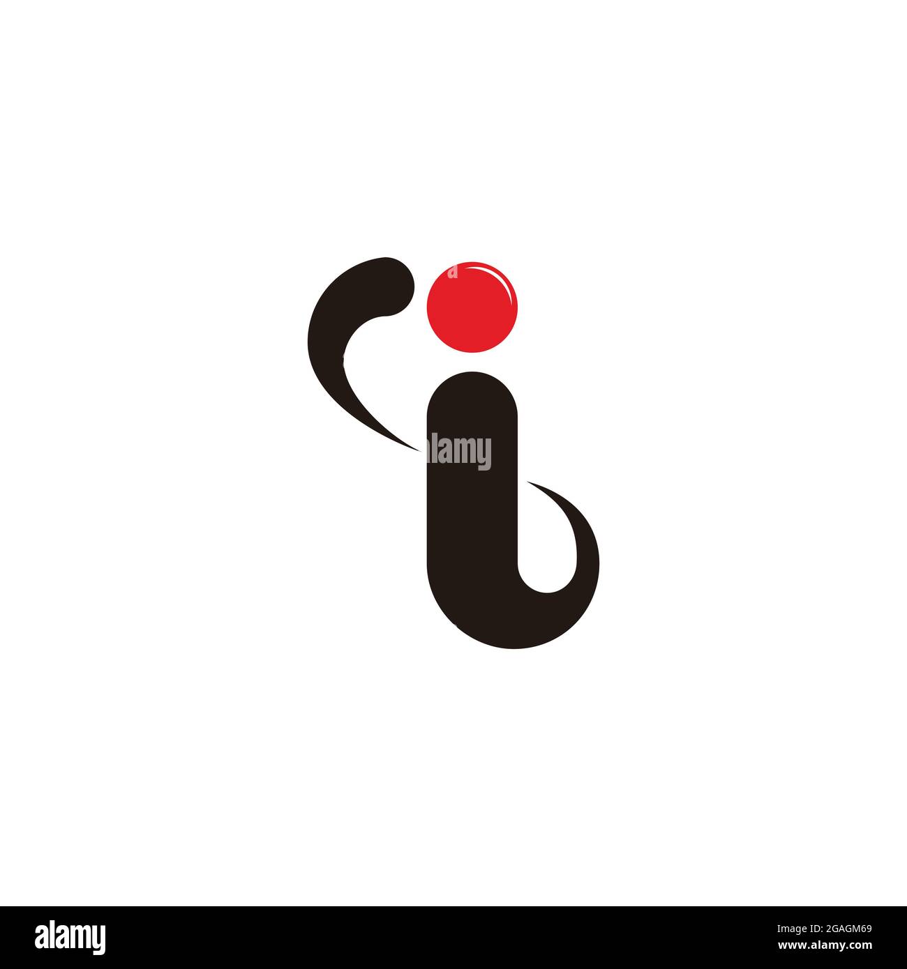 letter ib simple curves swoosh motion logo vector Stock Vector