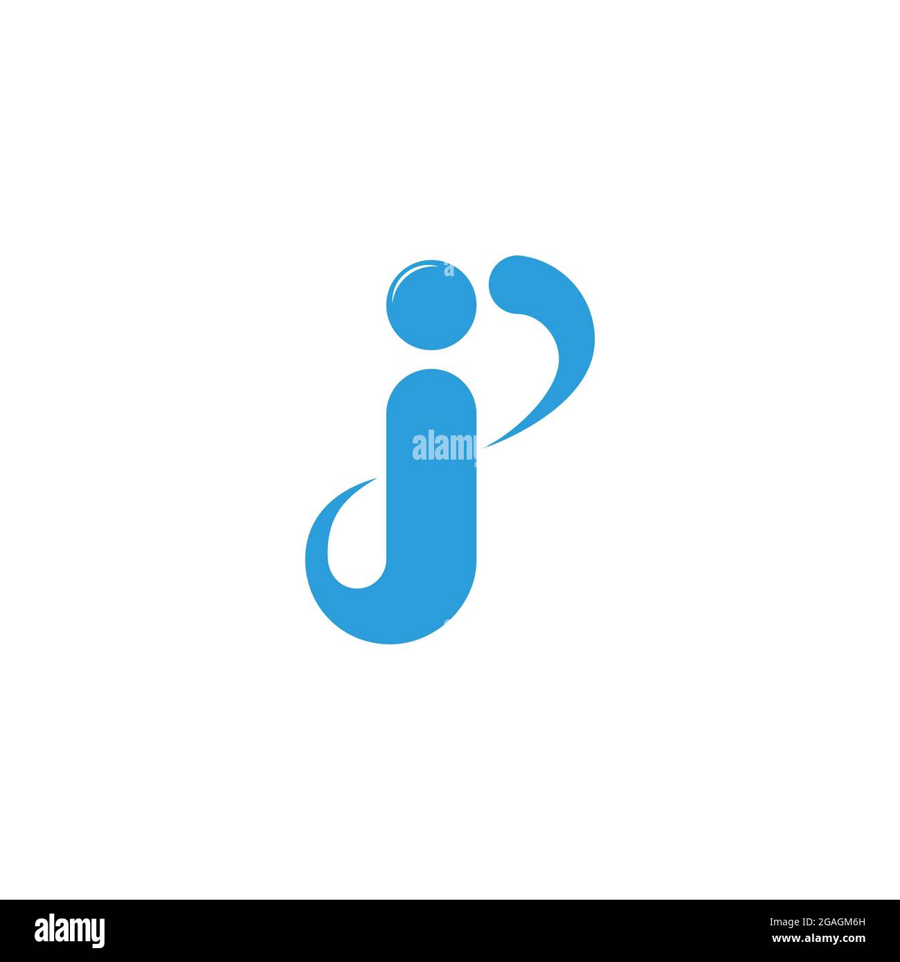 letter jp simple curves swoosh motion logo vector Stock Vector