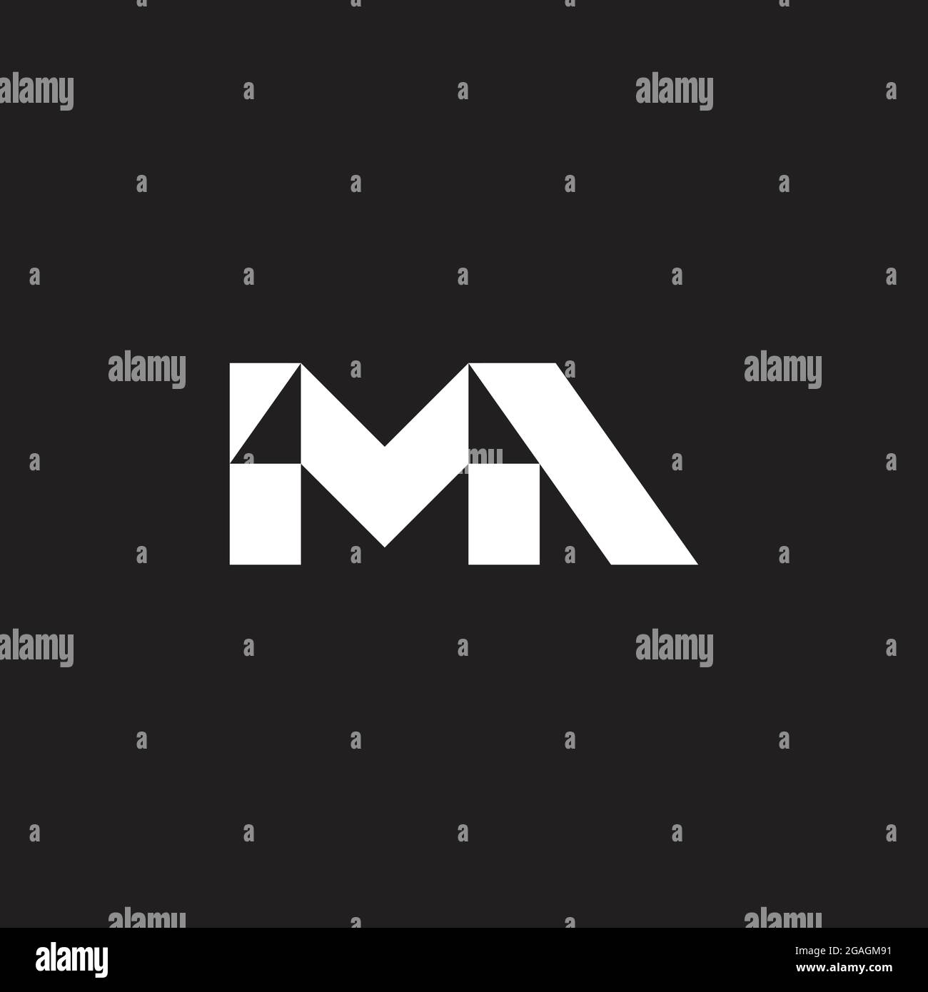 letter ma simple geometric triangle logo vector Stock Vector