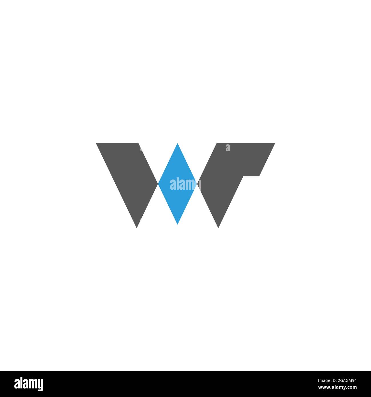 letter wr simple shape geometric logo vector Stock Vector