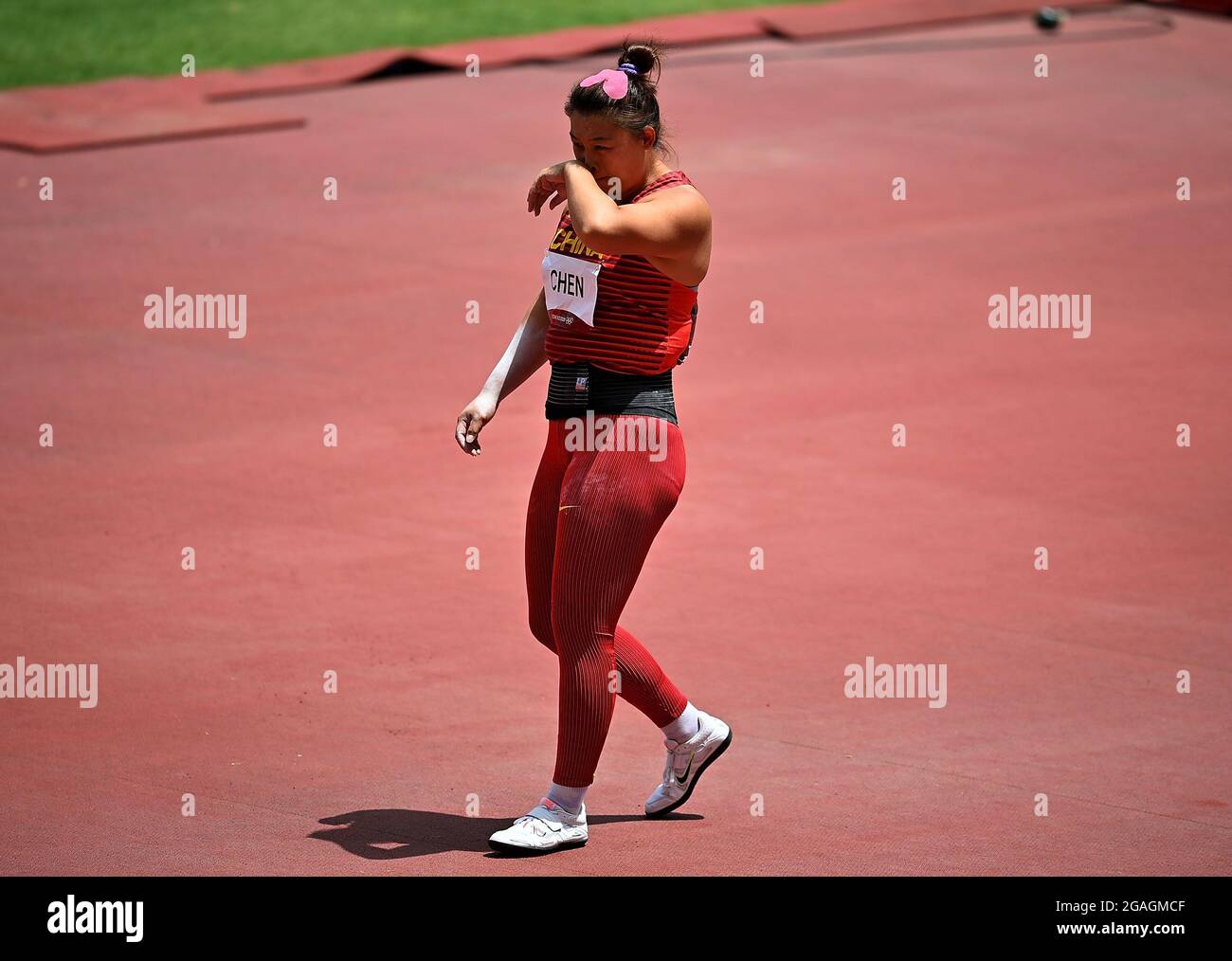 Tokyo, Japan. 31st July, 2021. Chen Yang of China reacts during the