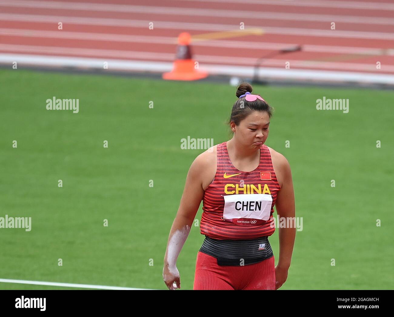 Tokyo, Japan. 31st July, 2021. Chen Yang of China reacts during the