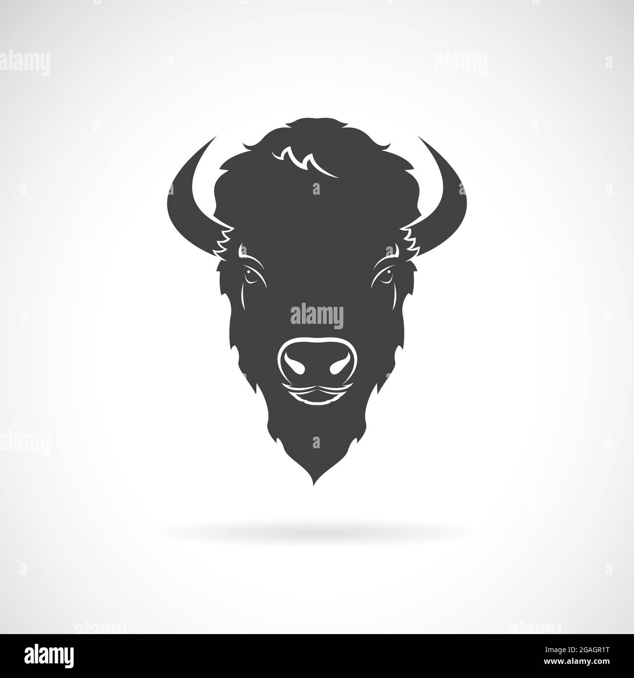 Vector of a buffalo head design on white background. Wild Animals. Easy ...