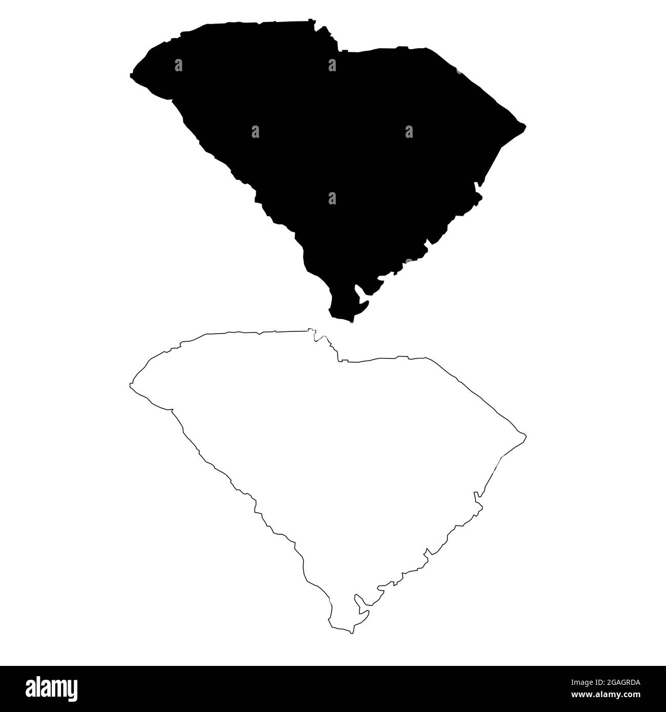 South Carolina map on white background. outline map state USA - South Carolina. South Carolina State sign. flat style. Stock Photo