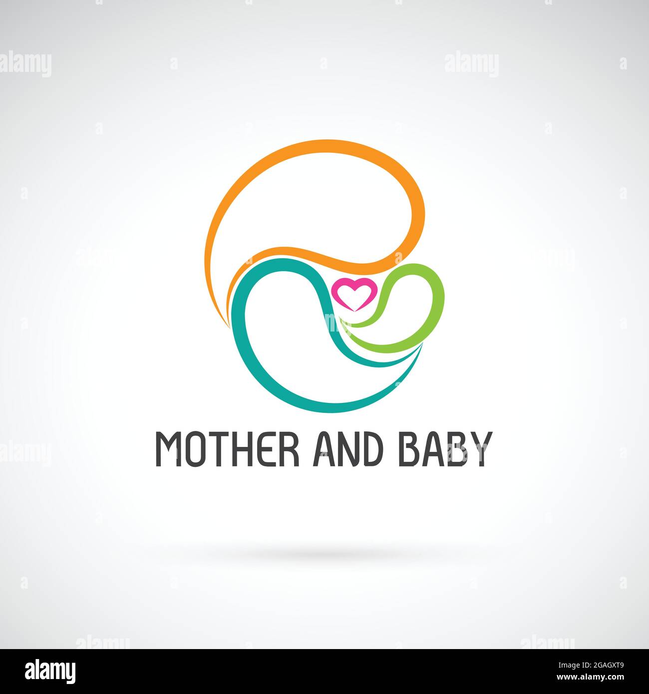 Vector icon of mother and baby design. Expression of love. Easy editable layered vector illustration. Stock Vector