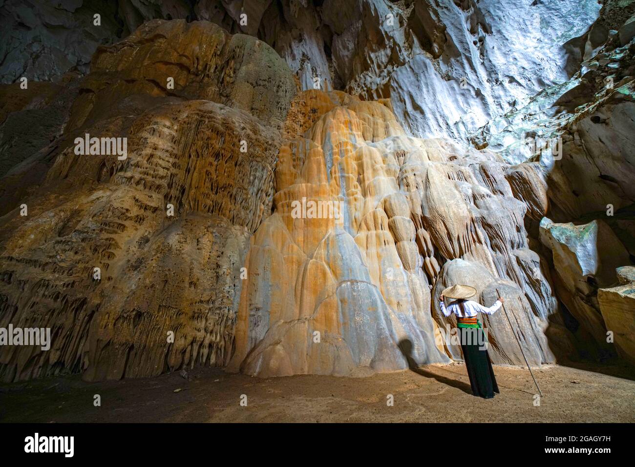 Nice dark cave in Pu Luong village northern Vietnam Stock Photo