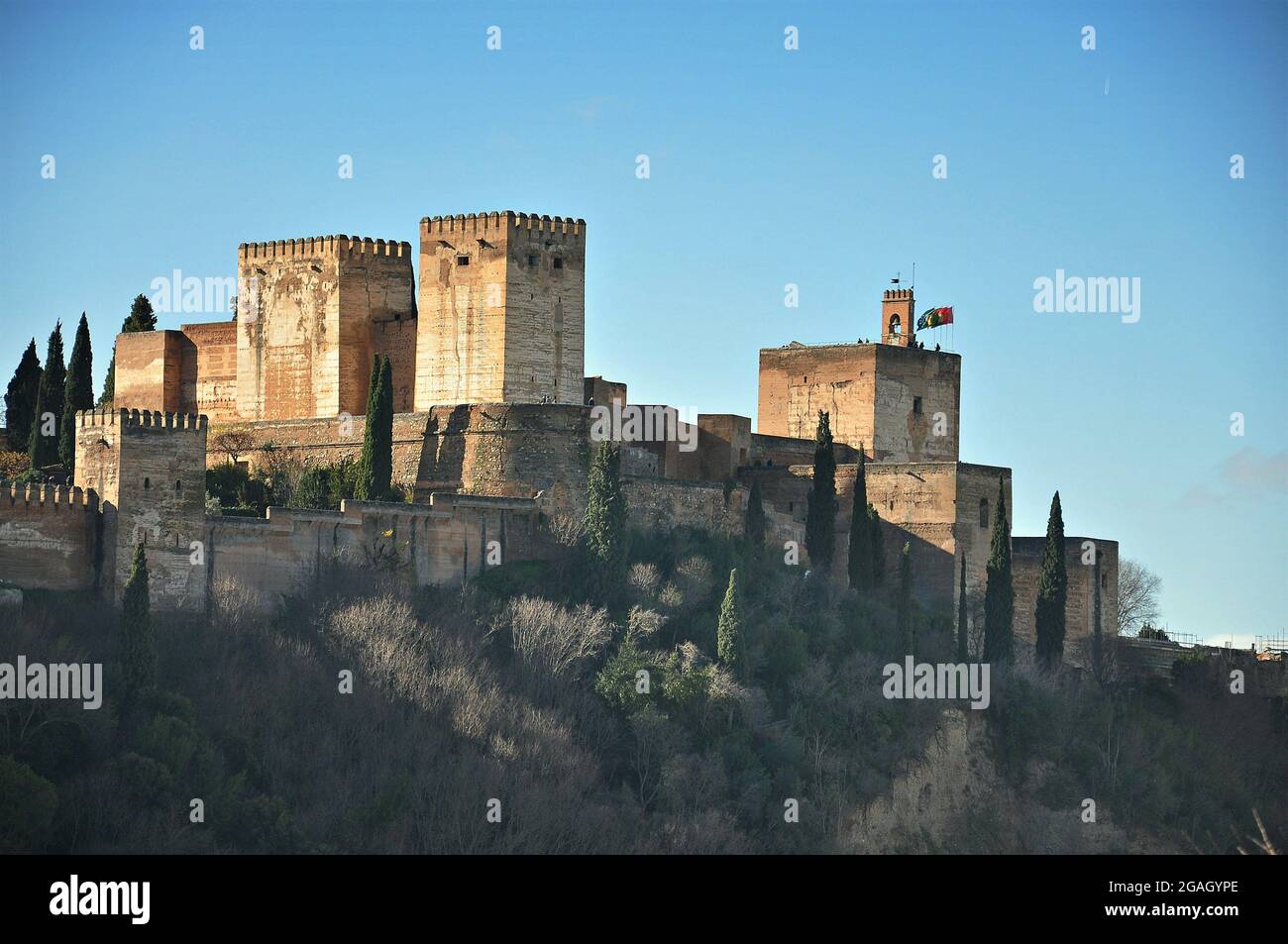 Alcazaba of the Alhambra in Granada-Spain Stock Photo