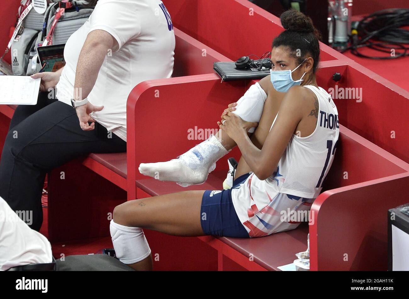 Tokyo, Japan. 31st July, 2021. United States' Jordan Thompson sits on