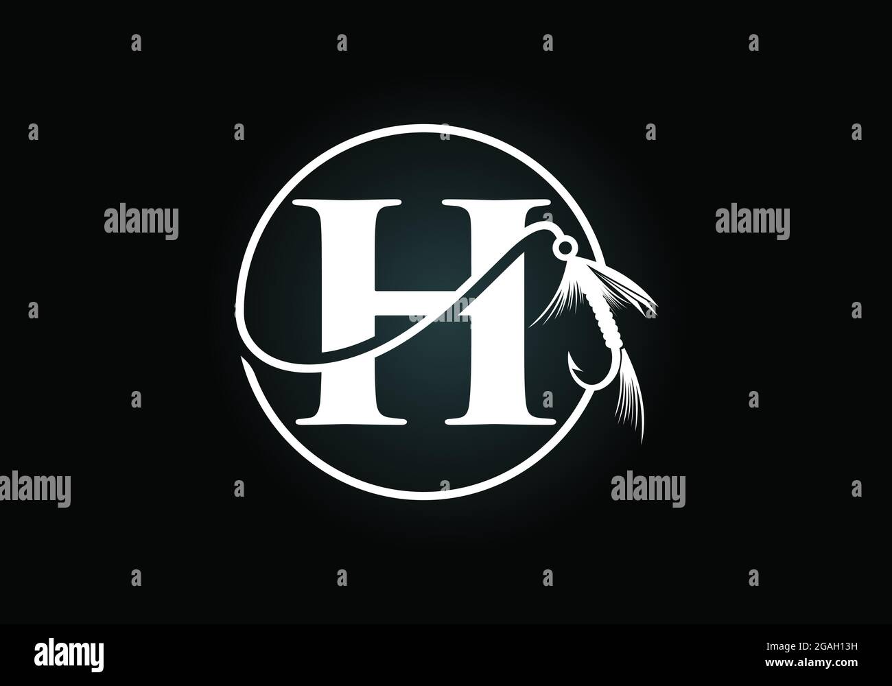Initial H monogram letter alphabet with fishing Hook. Fishing logo concept  vector illustration. Modern logo design for fishing shop, business Stock  Vector Image & Art - Alamy
