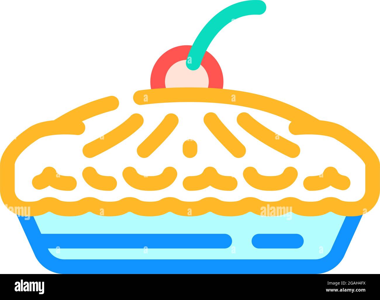 pie with cherry berry dessert color icon vector illustration Stock ...