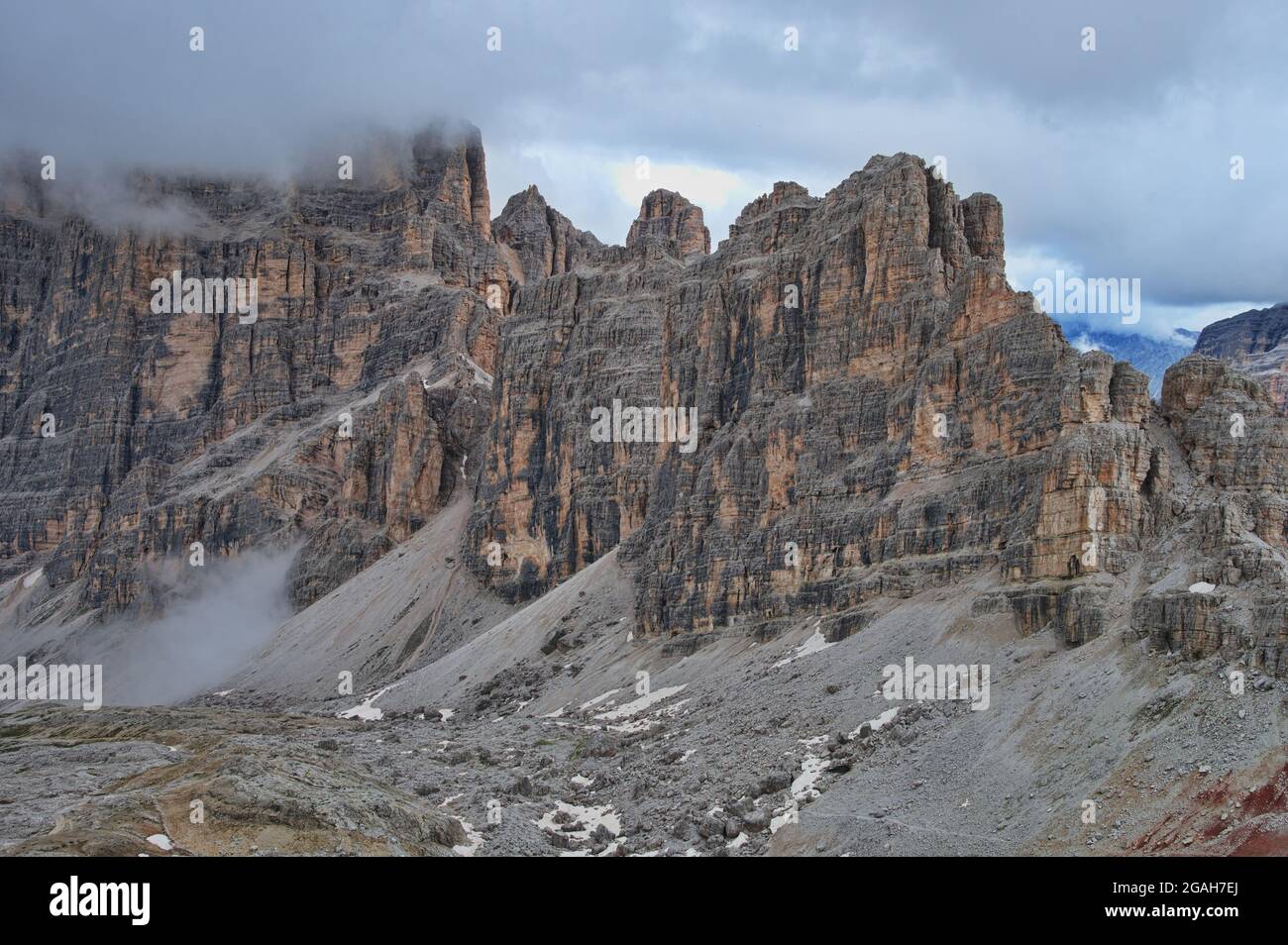 Amazing rocks of Dolomite mountains in Italy Stock Photo