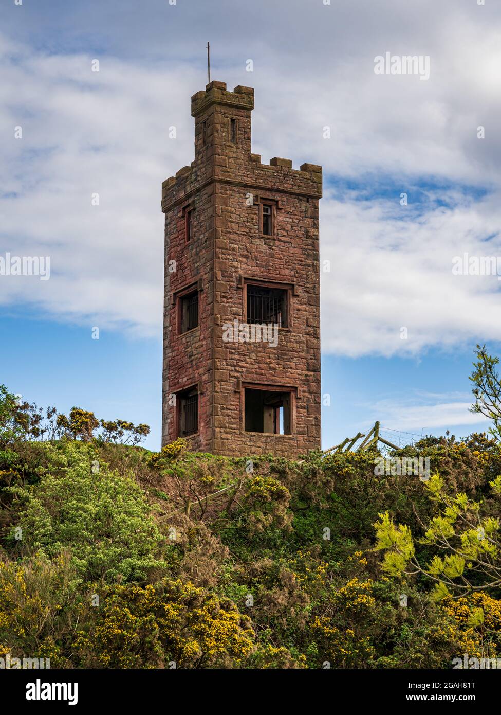 The Braystones Tower in Braystones, Cumbria, England, UK Stock Photo