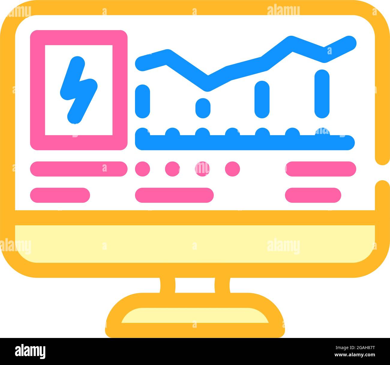 computer control of electricity consumption color icon vector