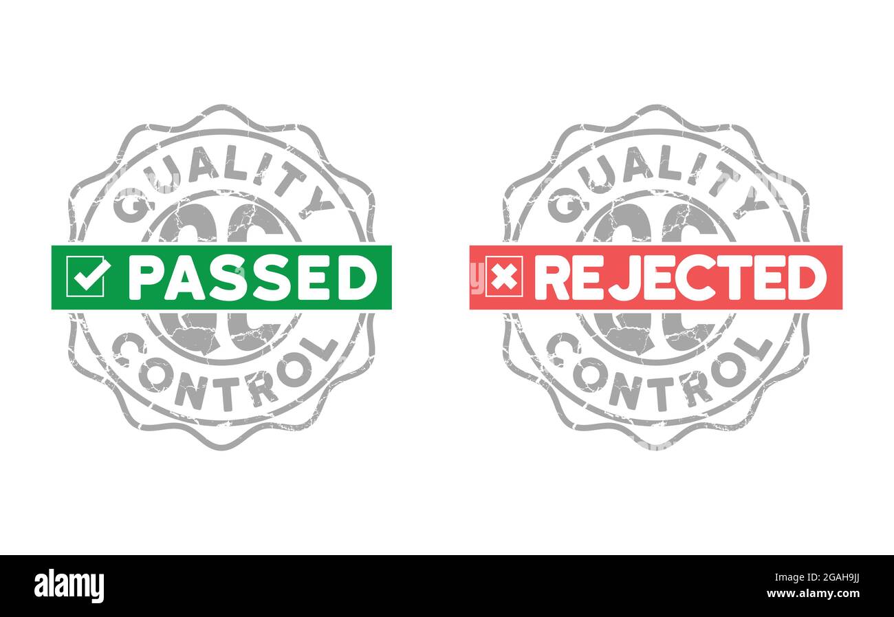 quality control passed or rejected badge icon set vector illustration Stock Vector