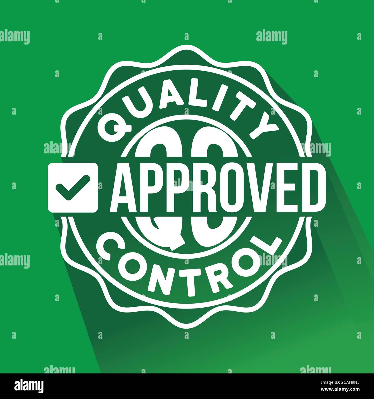 quality control approved concept. with long shadow and check mark
