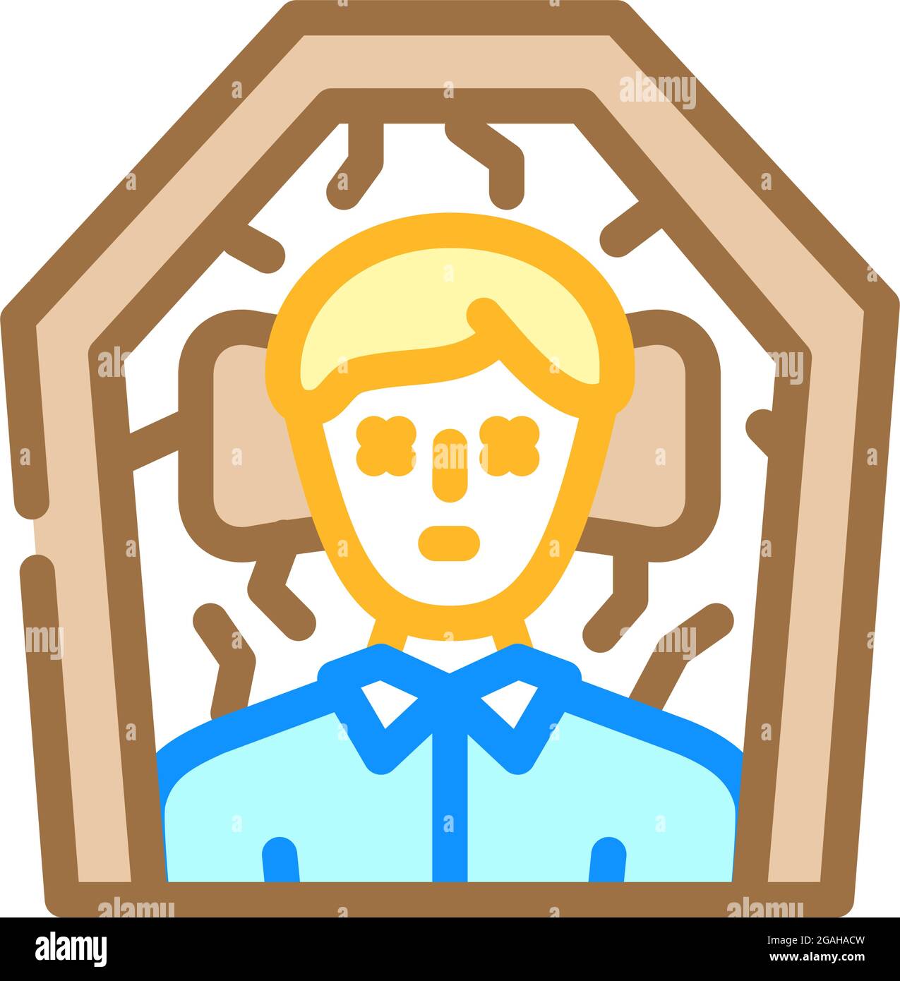 dead man in coffin color icon vector illustration Stock Vector