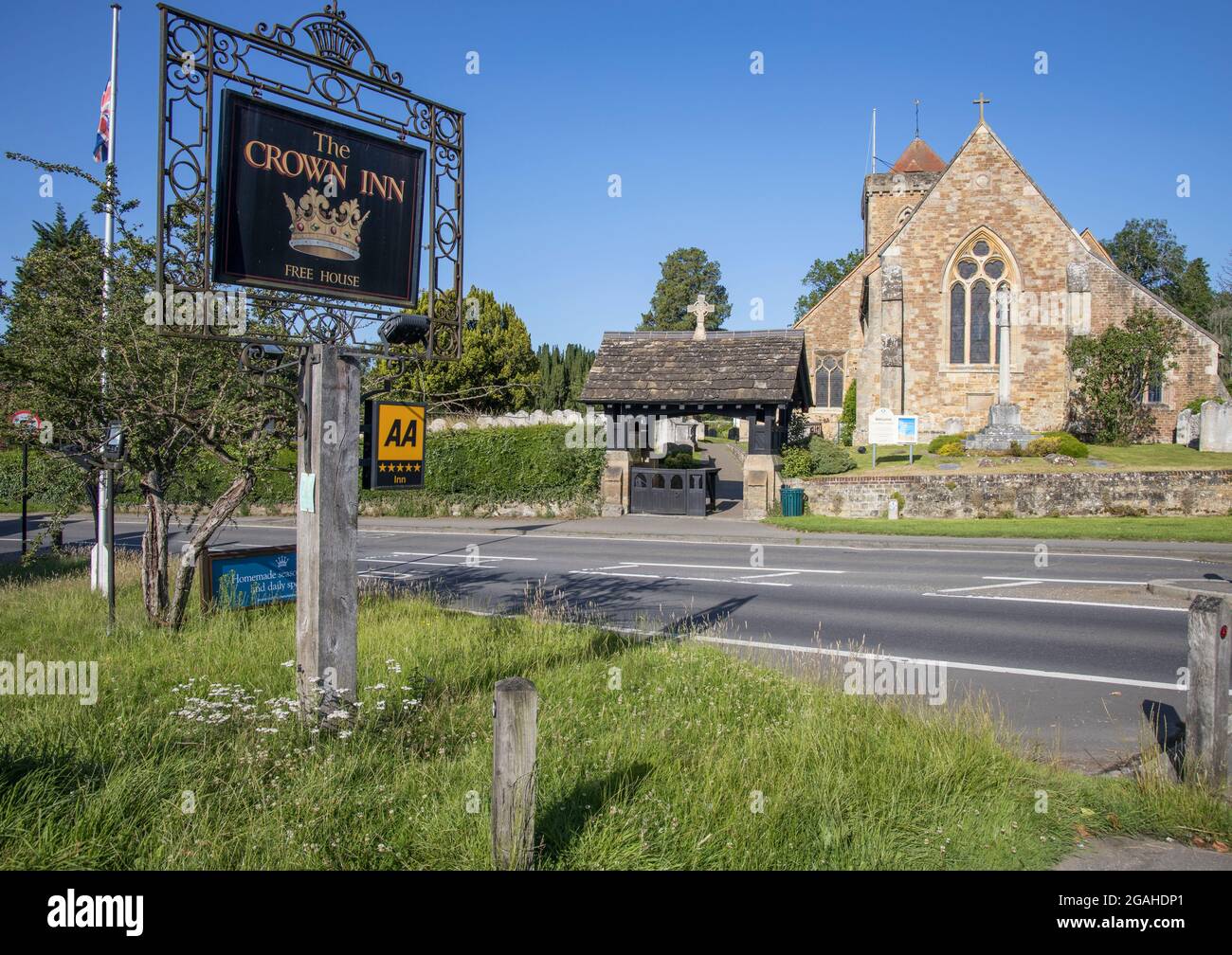 the crown in a nd parish church in the village of chiddingfold in surrey Stock Photo