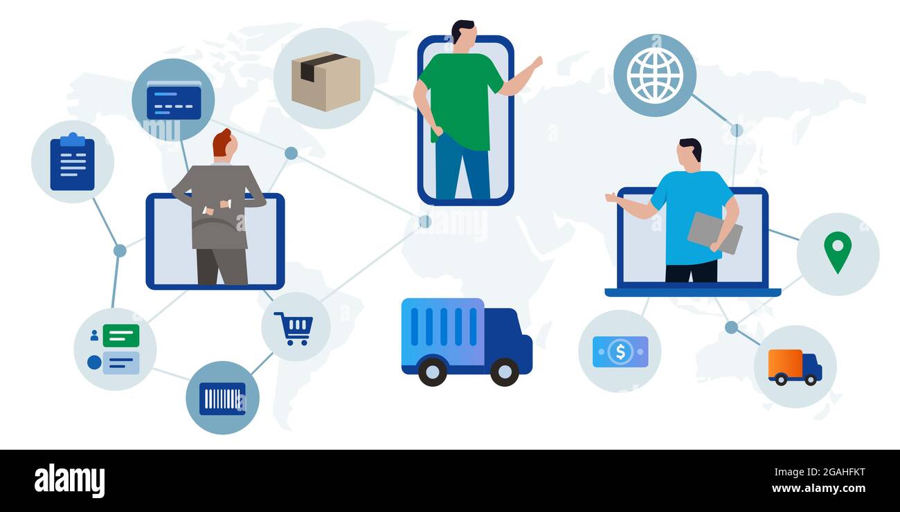 Delivery system global logistics worldwide commerce transaction