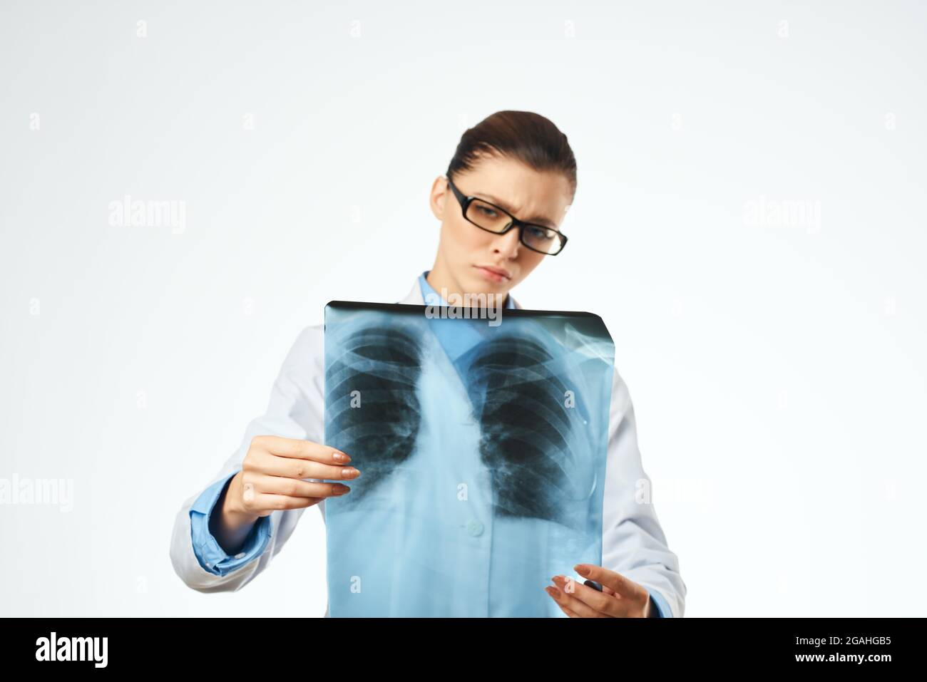 female doctor in white coat medicine xray examination Stock Photo Alamy