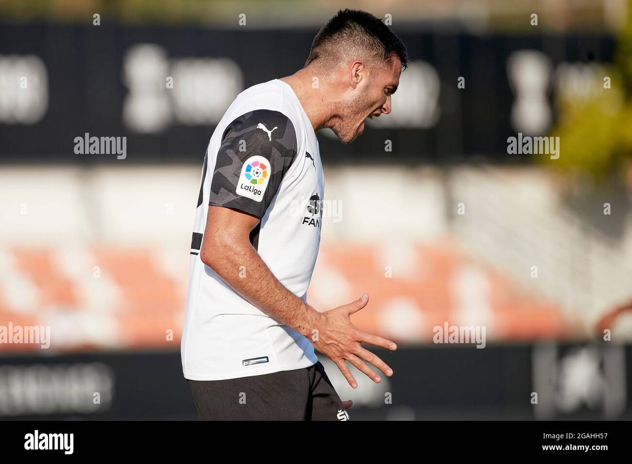 Valencia, Spain. 30th July, 2021. Maxi Gomez of Valencia CF in action during the preseason friendly match between Valencia CF and Levante UD at Estadio Antonio Puchades in Valencia, Spain. (Credit Image: © Indira/DAX via ZUMA Press Wire) Stock Photo