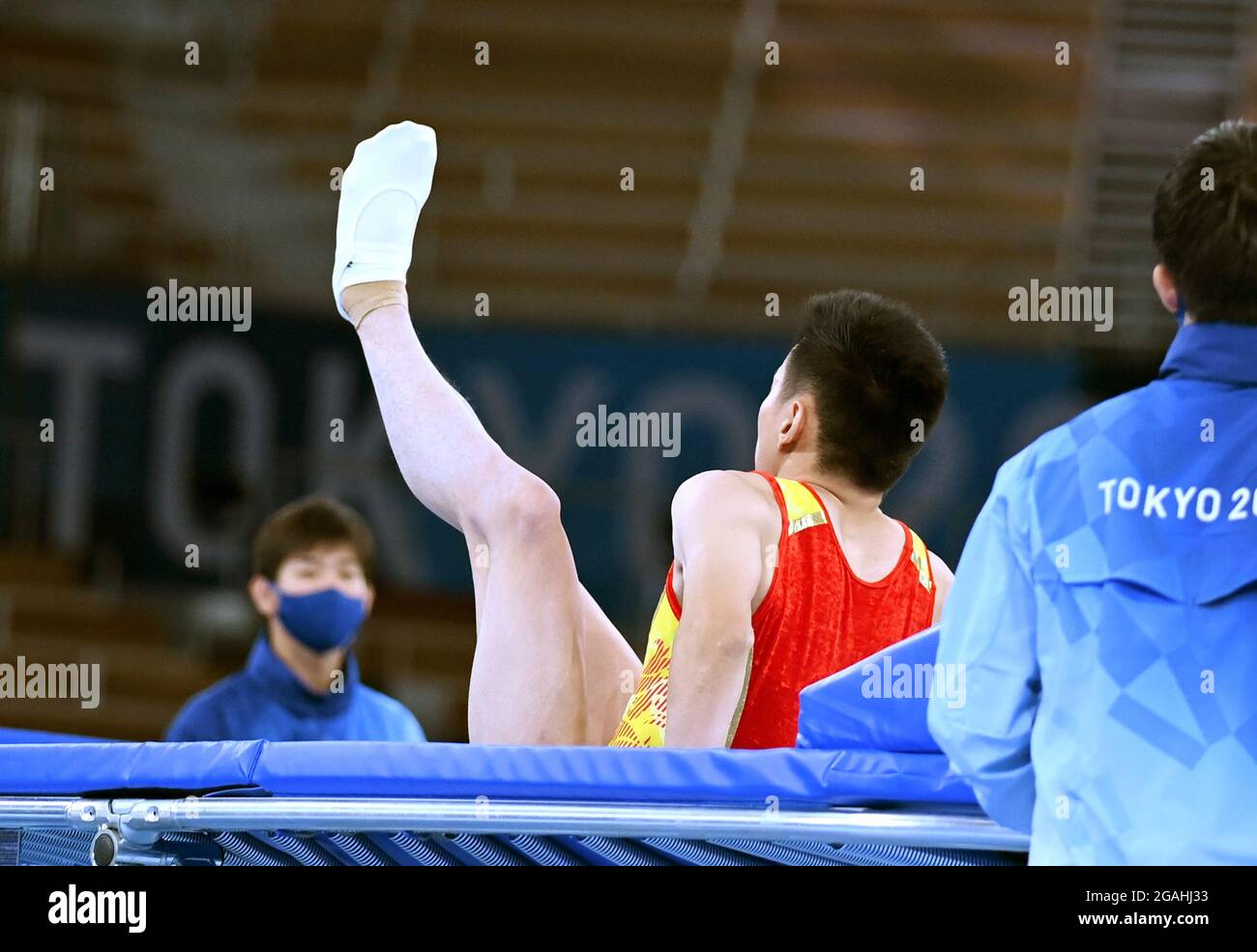Tokyo, Japan. 31st July, 2021. Gao Lei (C) of China misses during the ...